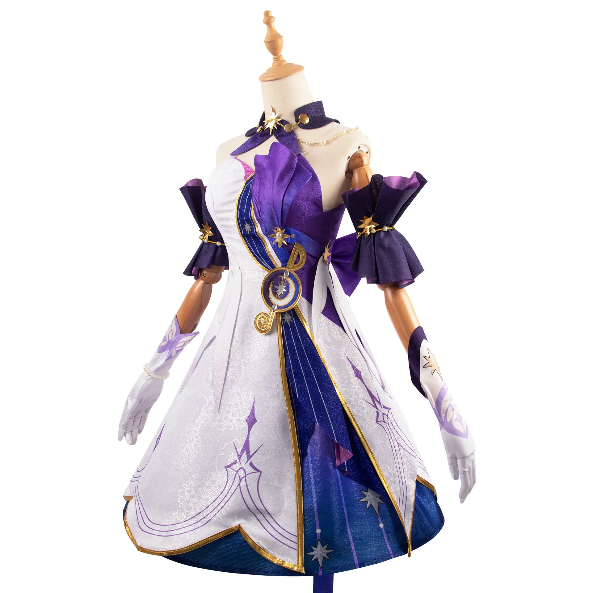 DUDU R Robin Cosplay Costume Dress Wig Honkai Star Rail Uniform Headwear Earrings Singer Sunday Halloween Party for Women Props