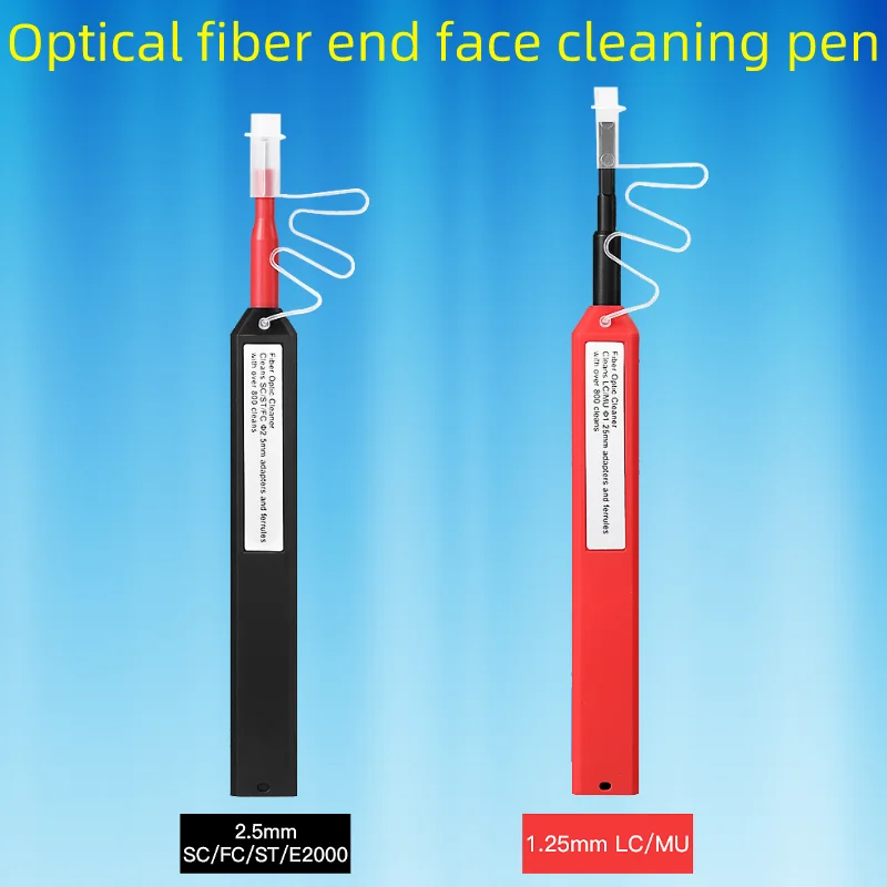 Optical Fiber End Face Cleaning Pen SC FC ST E2000(2.5mm)/LC MU(1.25mm) (Optional) One-Click Fiber Optic Connector Cleaner Tools