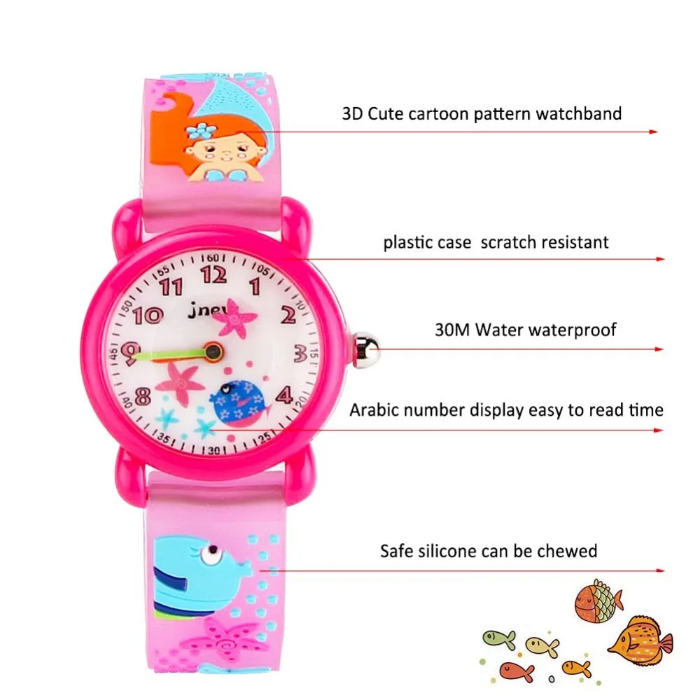 Часы детские наручные с 3d-рисунком русалки роскошные милые Мультяшные