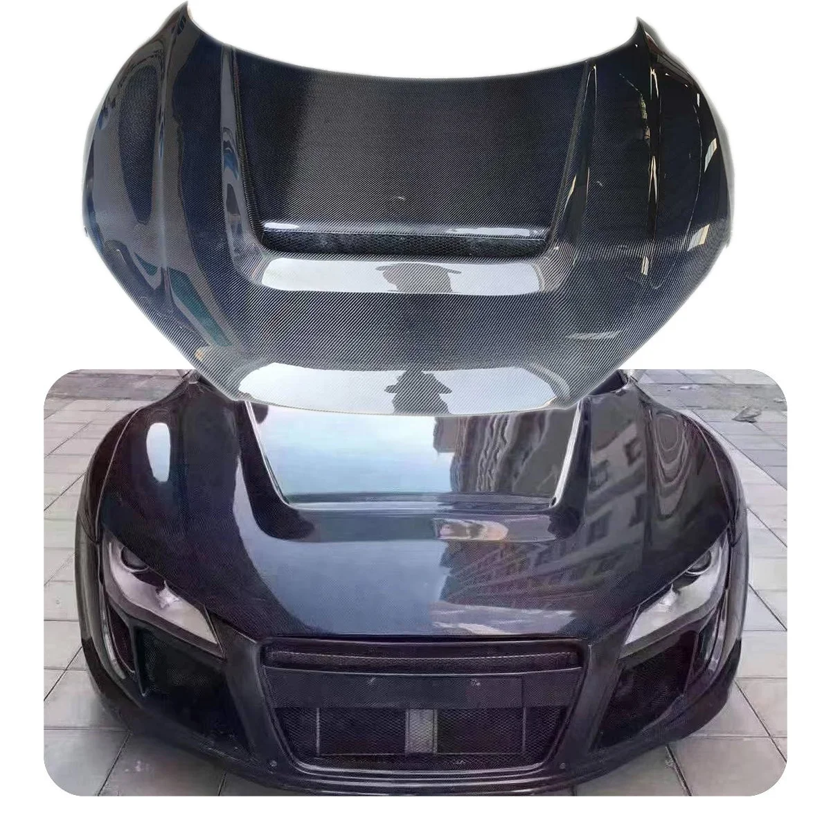 Для Audi R8 V8 V10 2007-2015 Авто передняя крышка капота двигателя из углеродного волокна