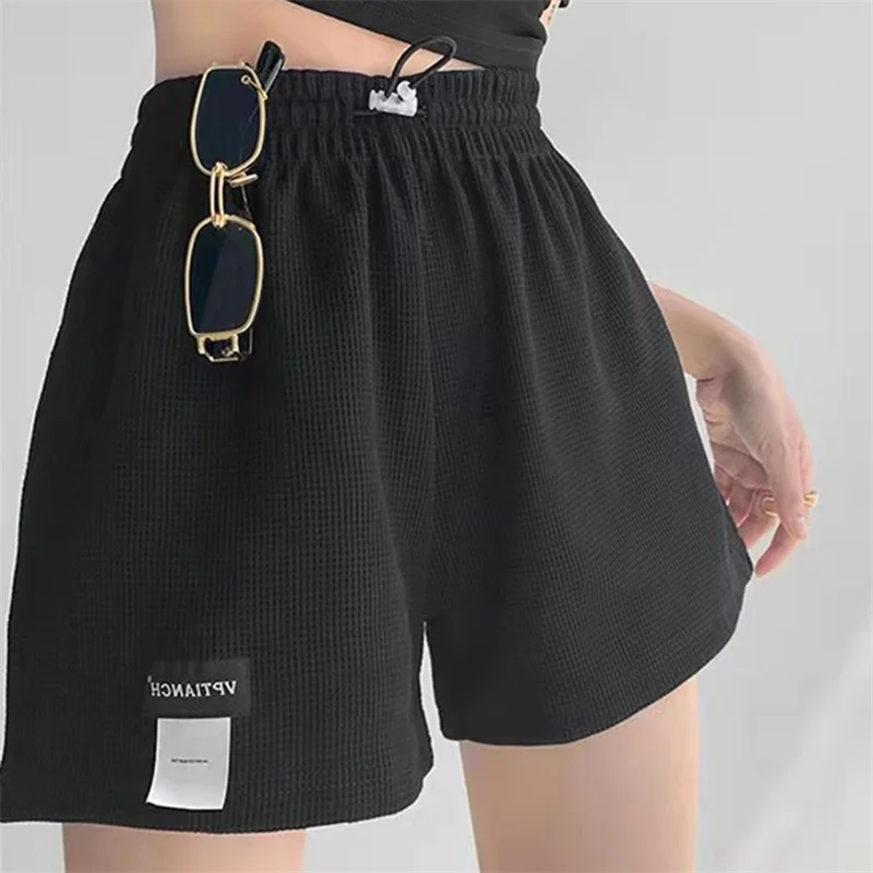 

Summer Women Casual Shorts 2023 Vintage Solid Color High Waisted Hot Pants Homewear Female Fashion Elastic Waist Sports Shorts