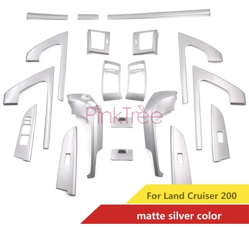 

Внутренняя деревянная панель серебристого цвета для Toyota Land Cuiser 200 2008-2011 2012-2015, аксессуары для стайлинга автомобиля