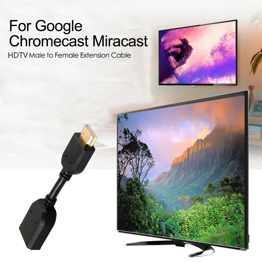 11cm HDMI-compatible Extension Cable Gold Plated Extender Adapter Widely Compatible TV Set Top Box for Google Chromecast - купить по
