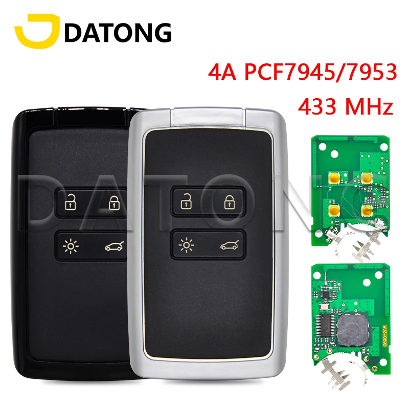 

CHANKey Car Remote Key For Megane4 Talisman Espace 5 Kadjar 4A PCF7953M 433MHz Promixity Replace Smart Control Card