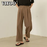 women mens spring summer casual black suits straight trousers y2k clothes korea work formal baggy pants streetwear for teenager