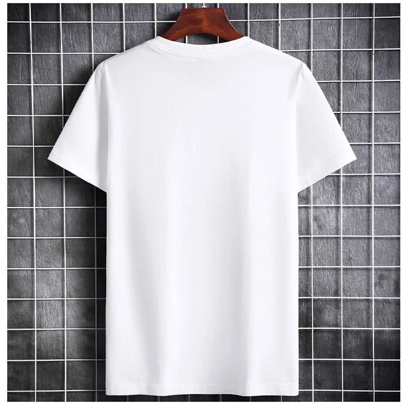 Мужская футболка с коротким рукавом, белая футболка из 100% хлопка, мужские спортивные летние футболки для прогулок, топы, футболки, мужская одежда