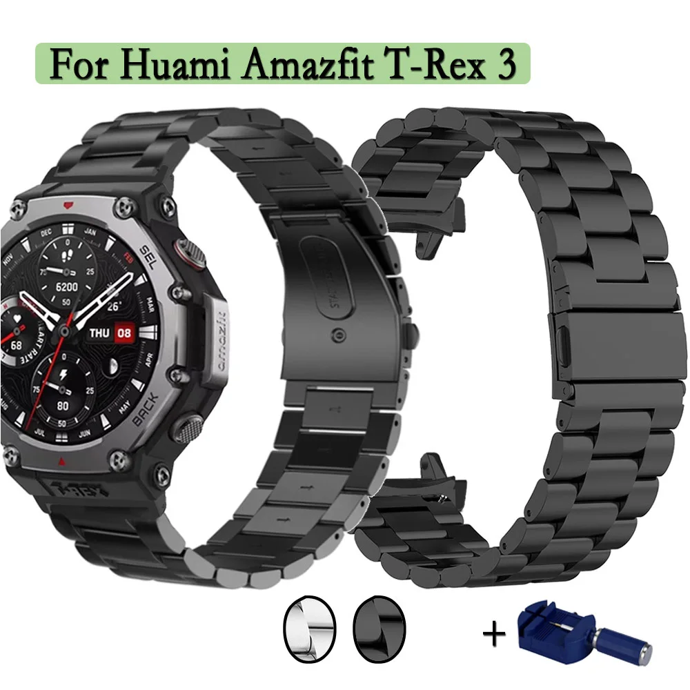 Металлический ремешок для часов Huami Amazfit T-Rex 3 в деловом стиле сменный браслет из