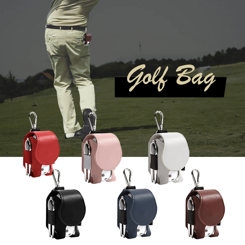 

Портативная сумка для хранения мячей для гольфа поясной держатель для мяча сумка мини карманный контейнер с металлической пряжкой кожаная поясная сумка для гольфа