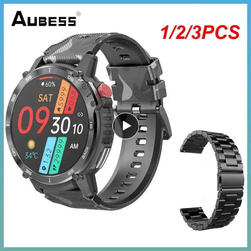

1/2/3PCS Smart Watch Men Call 1.6 Inch Screen 4G Memory 400mAh Heart Rate Healthy Sport Fitness Bracelet Smartwatch