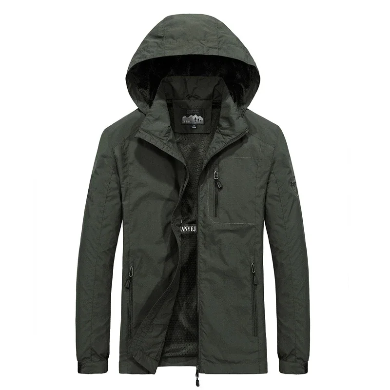 

Xfhh Men's Windbreaker Jackets Waterproof Military Hooded Water Proof Wind Breaker Casual Coat Male Clothing 2021 Autumn