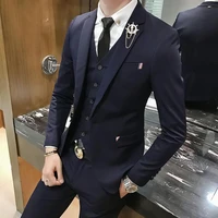 male suit casual groom business tuxedos party suit notched lapel 3 piece %ef%bc%88blazer vest pants%ef%bc%89slim fit costume homme