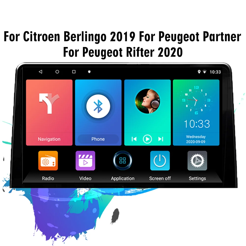 

For Citroen Berlingo 2019 Peugeot Partner Rifter 2020 2 Din Android 4G Carplay 4G WIFI GPS Navigation Multimedia Player