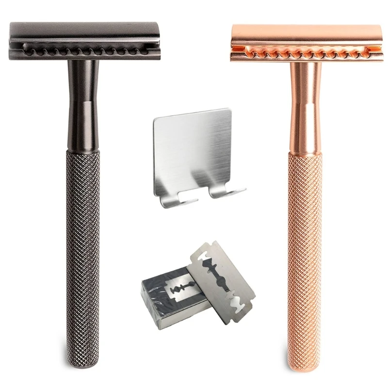 

Safety Double Zinc Alloy Head and Metal Handle Beard Hair Removal Shaver