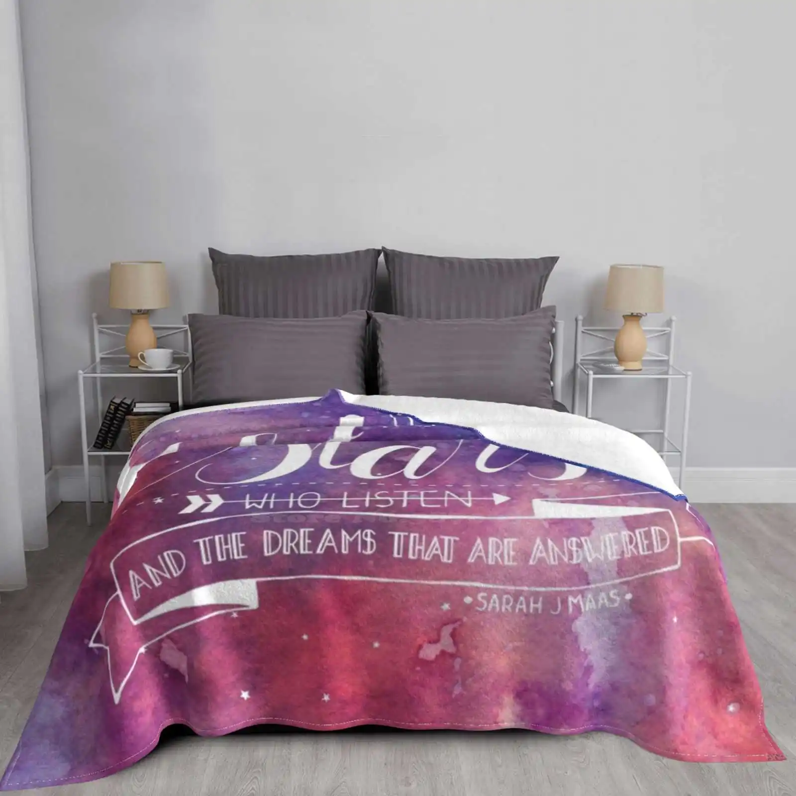 Одеяло To The Stars Acomaf Quote мягкое теплое дорожное портативное одеяло Acotar Rhysand Night Court