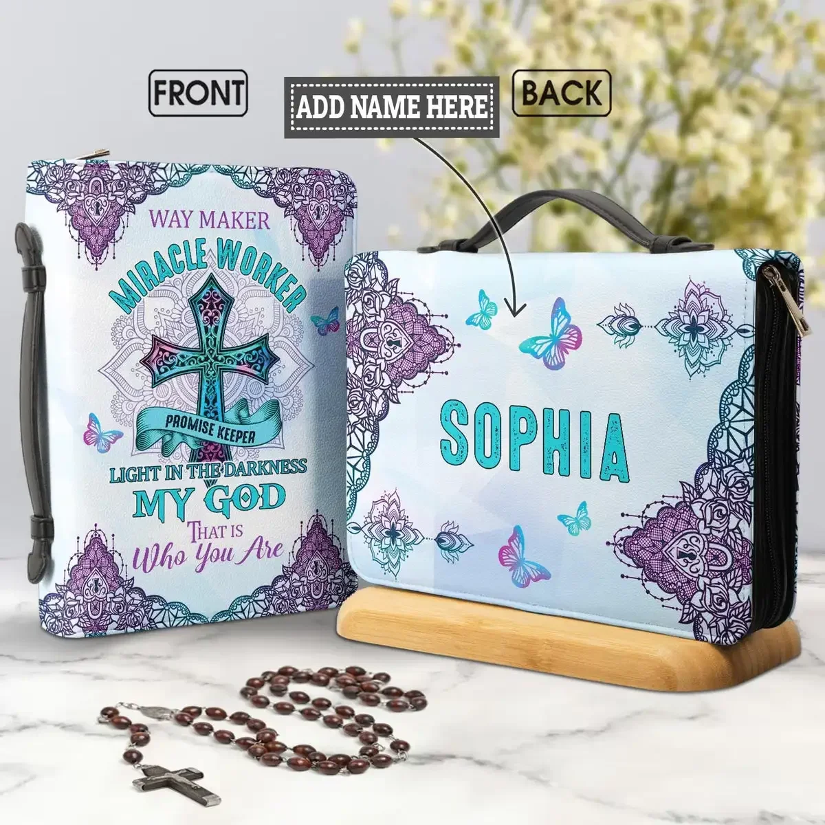 Христианская женская сумка для Библии фиолетовый крест дизайн чехол сумки с