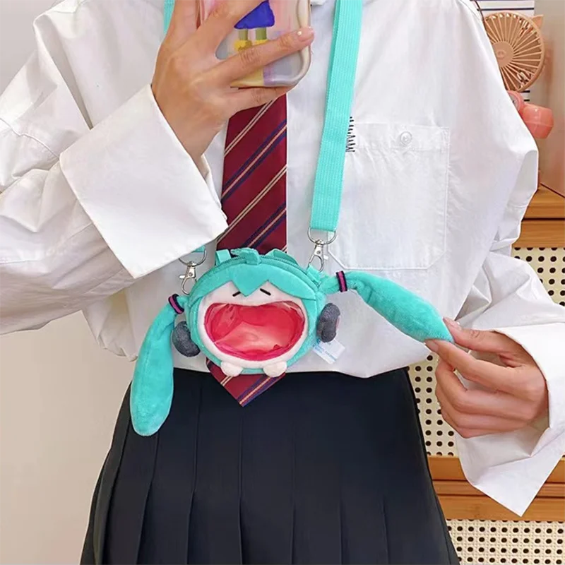 Фото Рюкзак Hatsune Miku Figure Itabag, плюшевая сумка на плечо, милая мультяшная модель, диагональные прозрачные сумки через плечо, школьные сумки для девочек №3