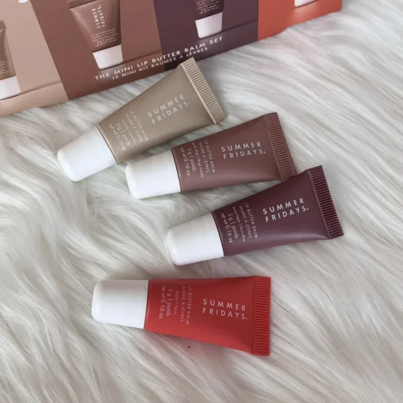 Аксессуары для губ 4 шт. Летний Мини-набор увлажняющий ванильный бежевый