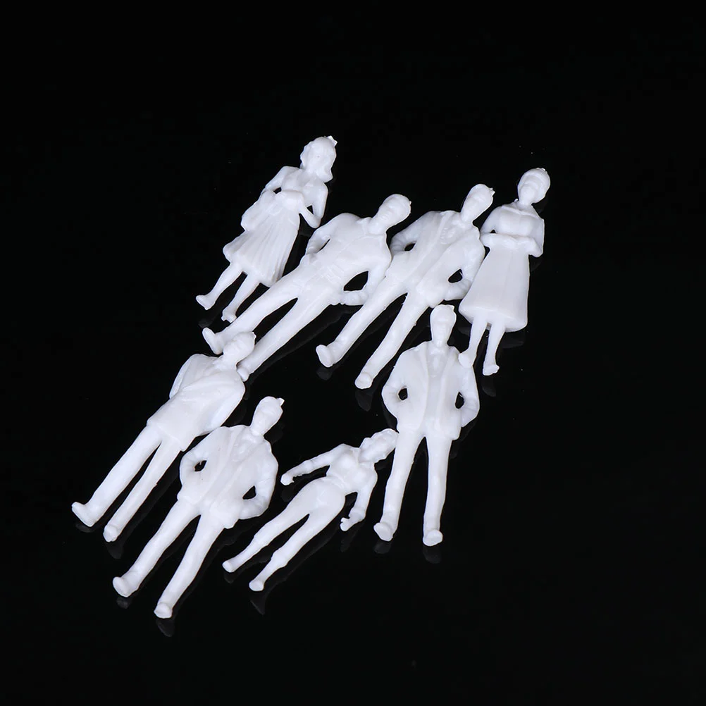 

10 Pcs Dollhouse Miniatures White People Figures Sand Table Figurine Lifelike Models