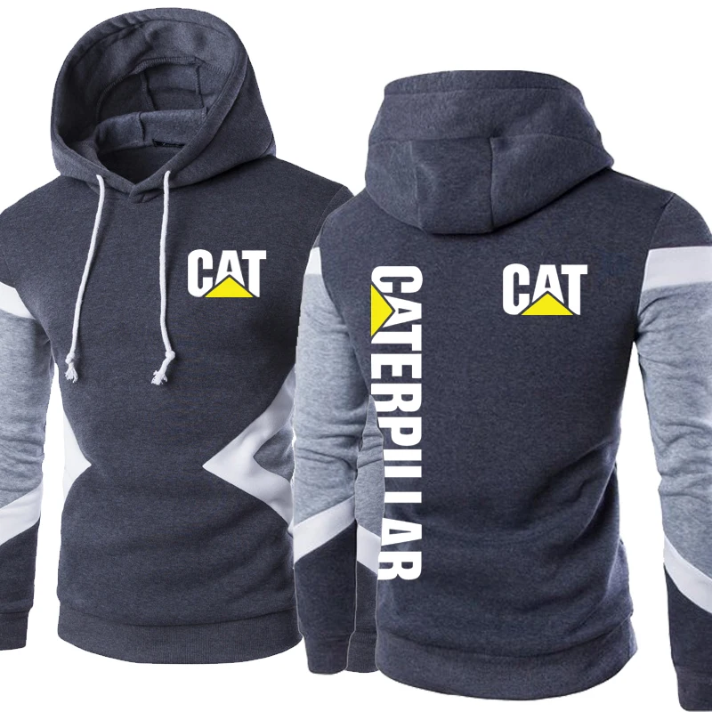 

2023New Fashion Spring Autumn CAT Caterpillar Hoodies Patchwork Men Pullover Sweatshirts Casual Long Sleeve Cotton Hoody