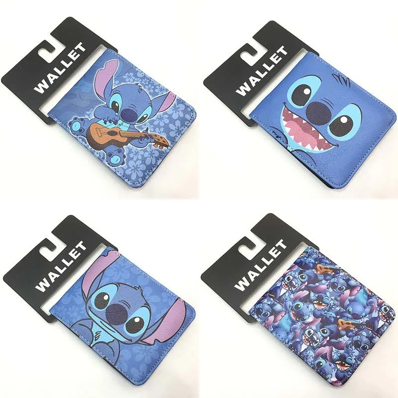 22 couleurs Disney Lilo Stitch Unisexe 2 Pli Portefeuille Court En Cuir PU Ronflex Salamèche Mignon