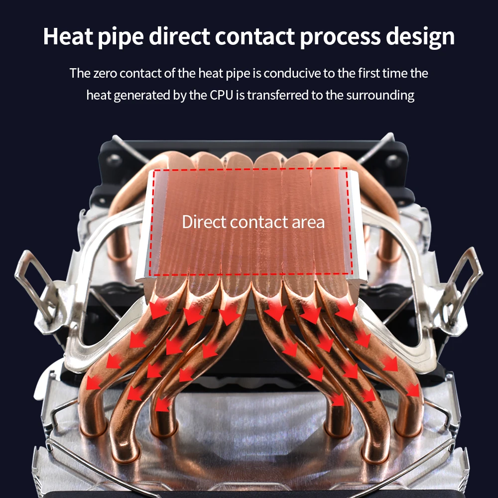 TISHRIC CPU Cooling Fan RGB 6 Heat Pipes 4 Pin PWM Quiet Cooler For Intel LGA 2011 775 1200 1150 1151 1155 AMD AM3 AM4 |