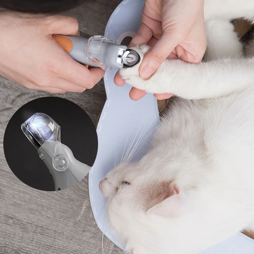 

New Pet Dog Cutter Cat and Dog Nail Clipper Cutting Machine Beauty Scissors Animal Cat Locks Pet LED Light Nail Trimmer