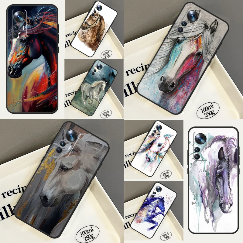 Чехол Horse Waterclour для Xiaomi 13 Ultra 11T 12T Pro 12 Lite, чехол для POCO M4 X3 X5 Pro F3 F4 X4 GT M5 C40 F5