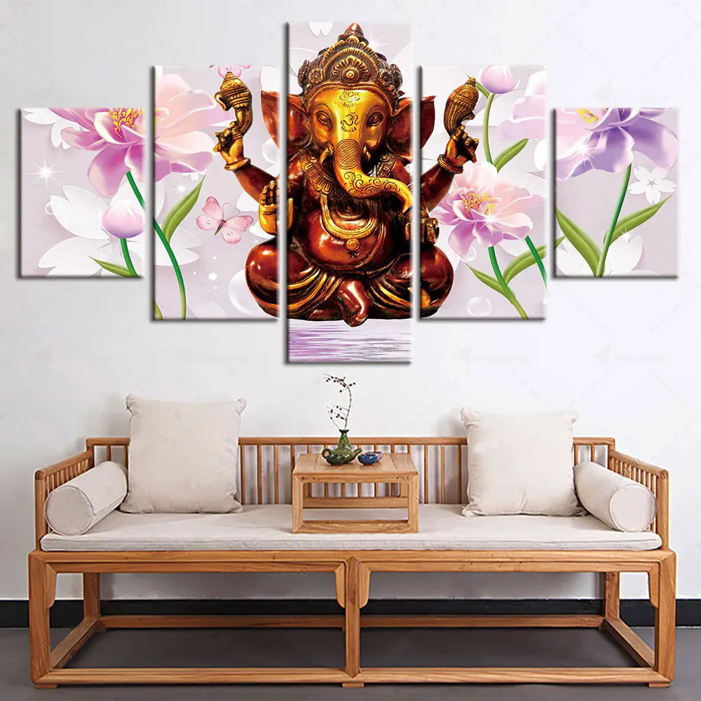 

Картина Настенная настенная, 5 шт., Картина на холсте Hinduism Ganesha