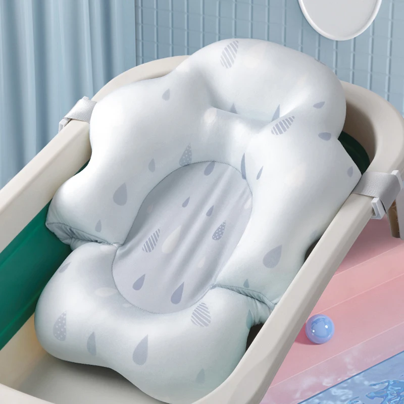 

Baby Bath Tub Cushion Portable Newborn Bath Anti-Slip Soft Safety Seat Infant Floating Bather Bathtub Pad Shower Support Mat