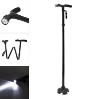 multifunctional aluminum trusty cane walking stick with led light for old people black walking stick furniture hardware nuts
