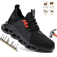 men safety shoes steel toe cap anti smashing anti piercing work boots breathable comfortable mens puncture proof work sneakers