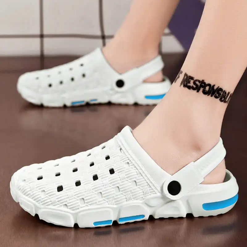 

Casual Clogs Shock Absorption Sandals 2021 Yoga Brand Men's Flip Flops Seasons Leather Casual Shoes British Style Tennis Casual