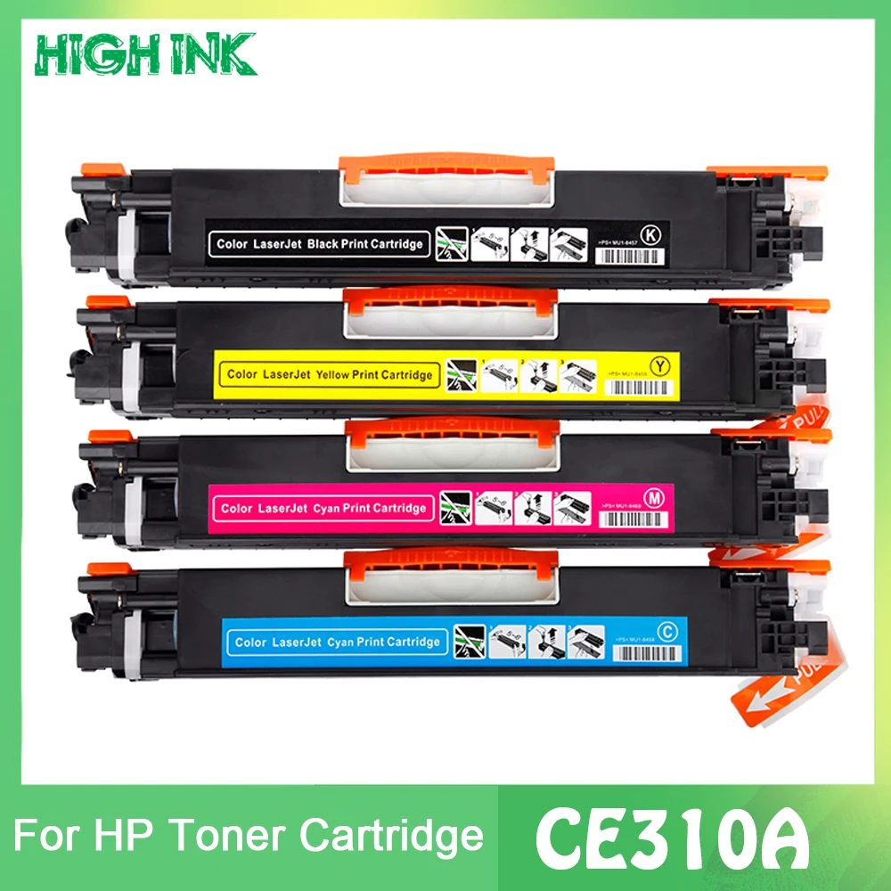 

4PK CE310A CE311A CE312A CE313A 126A Compatible Color Toner Cartridge For HP LaserJet Pro CP1025 M275 100 Color MFP M175a M175nw