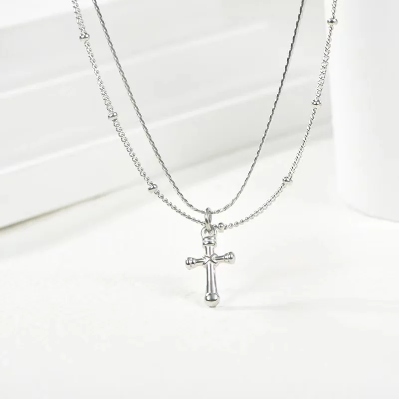 

2022 Popularity Women&Men Crosss Necklace Rock Metal Punk Titanium Steel Necklace Popular Jewelry Charm Style AX-174