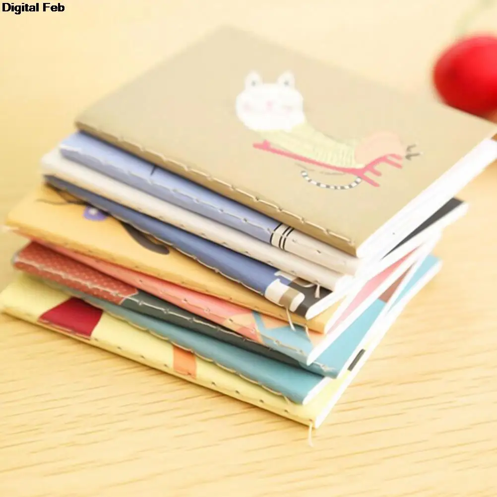 

1pcs Mini Cartoon Blank Journal Diary Portable Pocket Notebook Office School Supplies 6*8cm