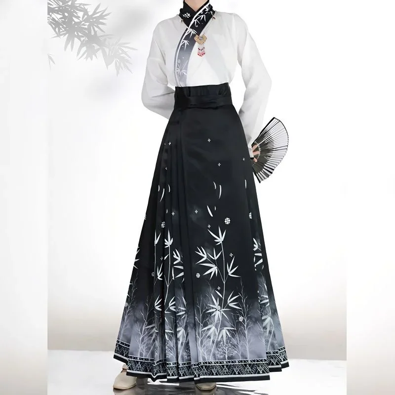 Horse Face Skirt Hanfu Original Chinese Ming Dynasty Women's Traditional Dress Embroidered Daily Pony