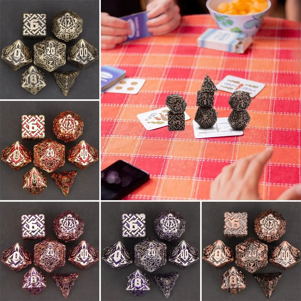 

7 шт./набор, металлические игральные кости 7 дюймов