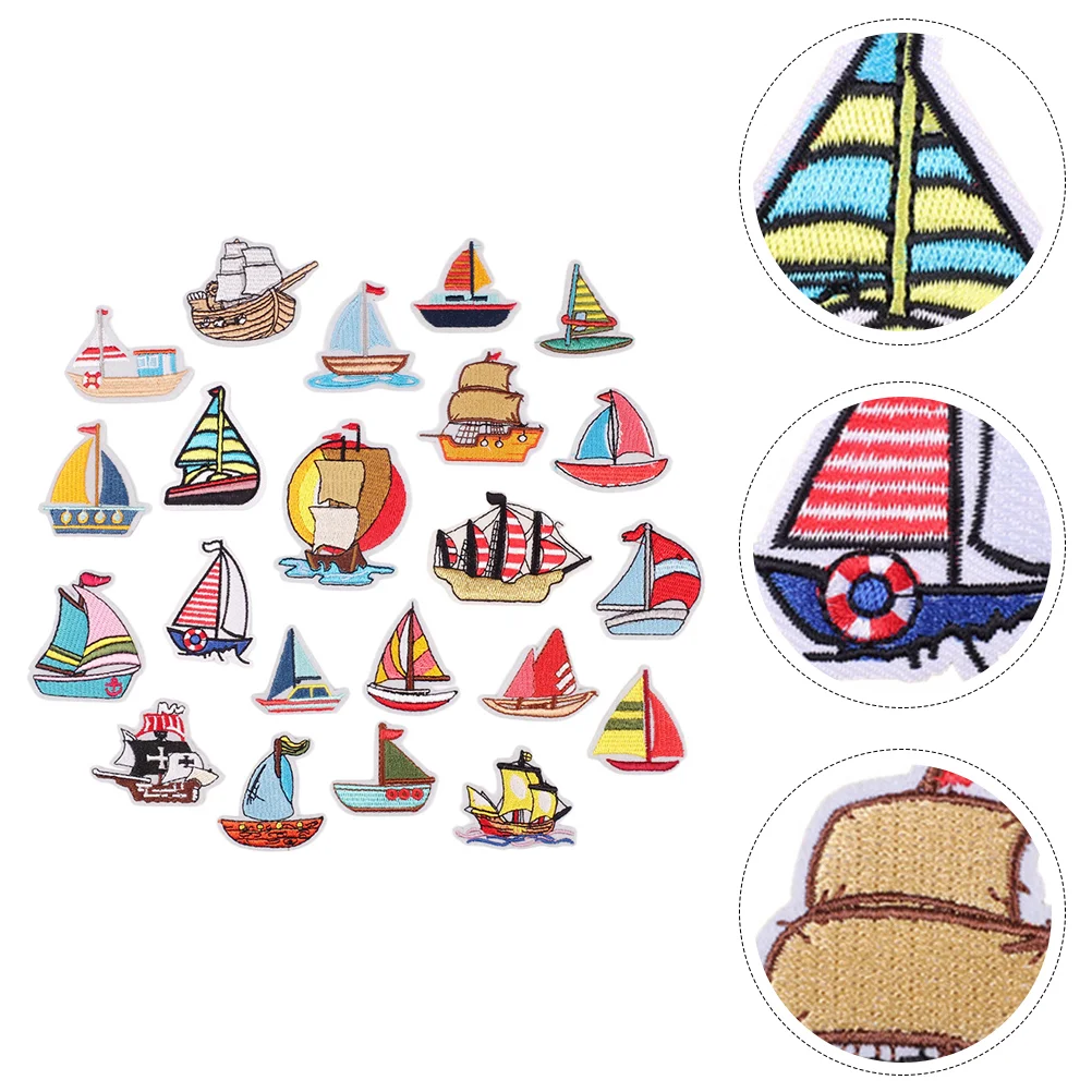 

Embroidery Patch Appliquefor Clothing Stickers Cloth Sailboat Accessories Garment Pattern Jackets Supplier Decals Lovely Craft