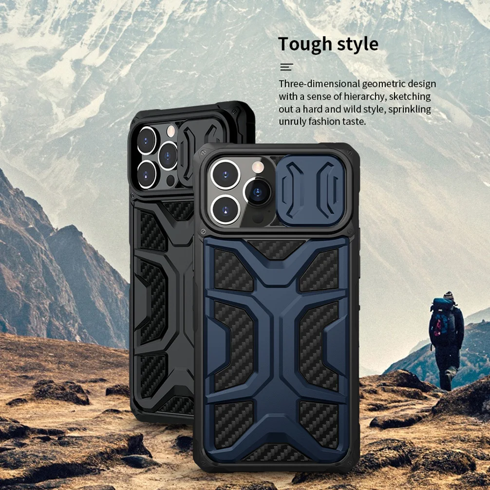 

RYWER for IPhone 13 Pro Case NILLKIN Adventurer Anti-fall Airbags Shell Slide Camera TPU Soft Border Cases for IPhone 13 Pro Max