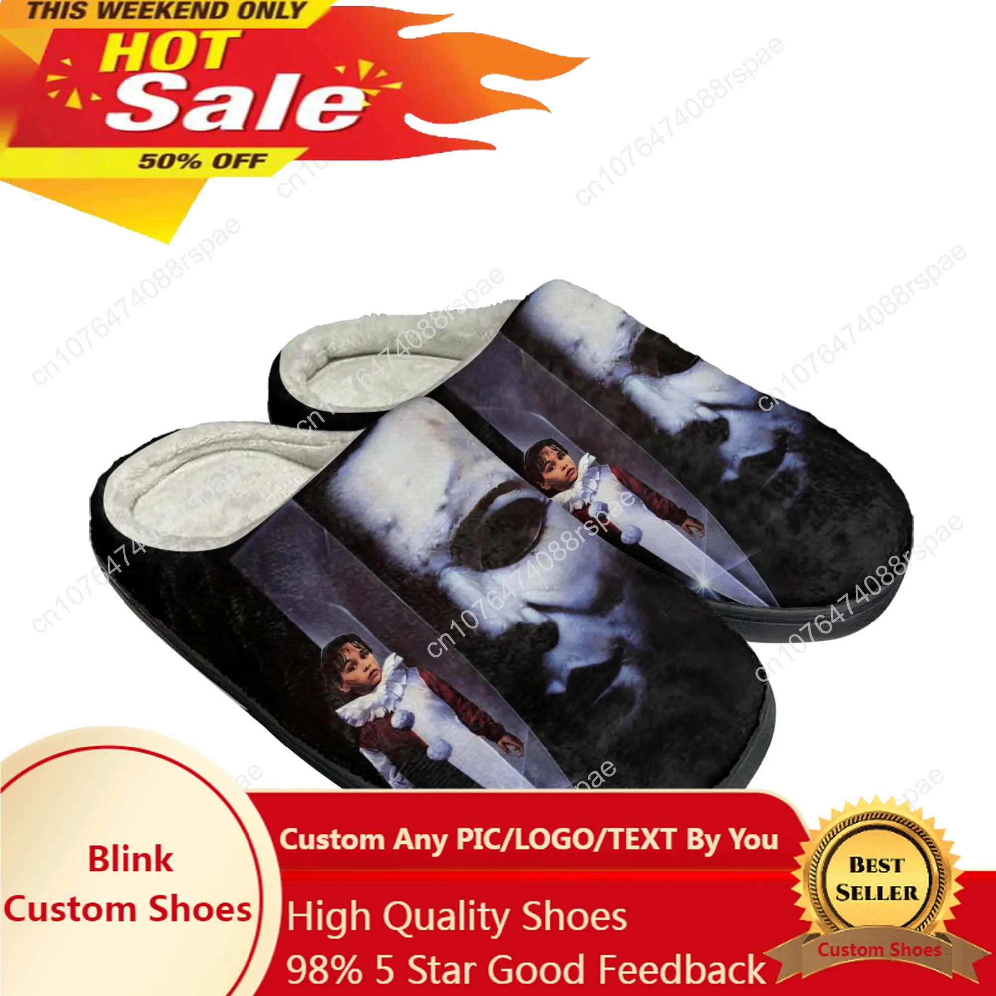 

Hot Horror Halloween Home Cotton Custom Slippers Michael Myers Mens Womens Sandals Plush Casual Keep Warm Shoes Thermal Slipper