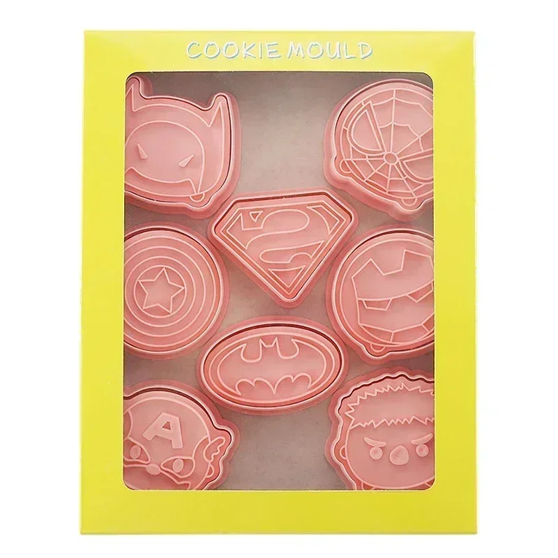 

8 шт./компл. формочки для печенья Disney Q версия, Человек-паук, Капитан Америка, Халк, Железный человек, мультяшные 3D формы для печенья «сделай сам», инструменты для выпечки