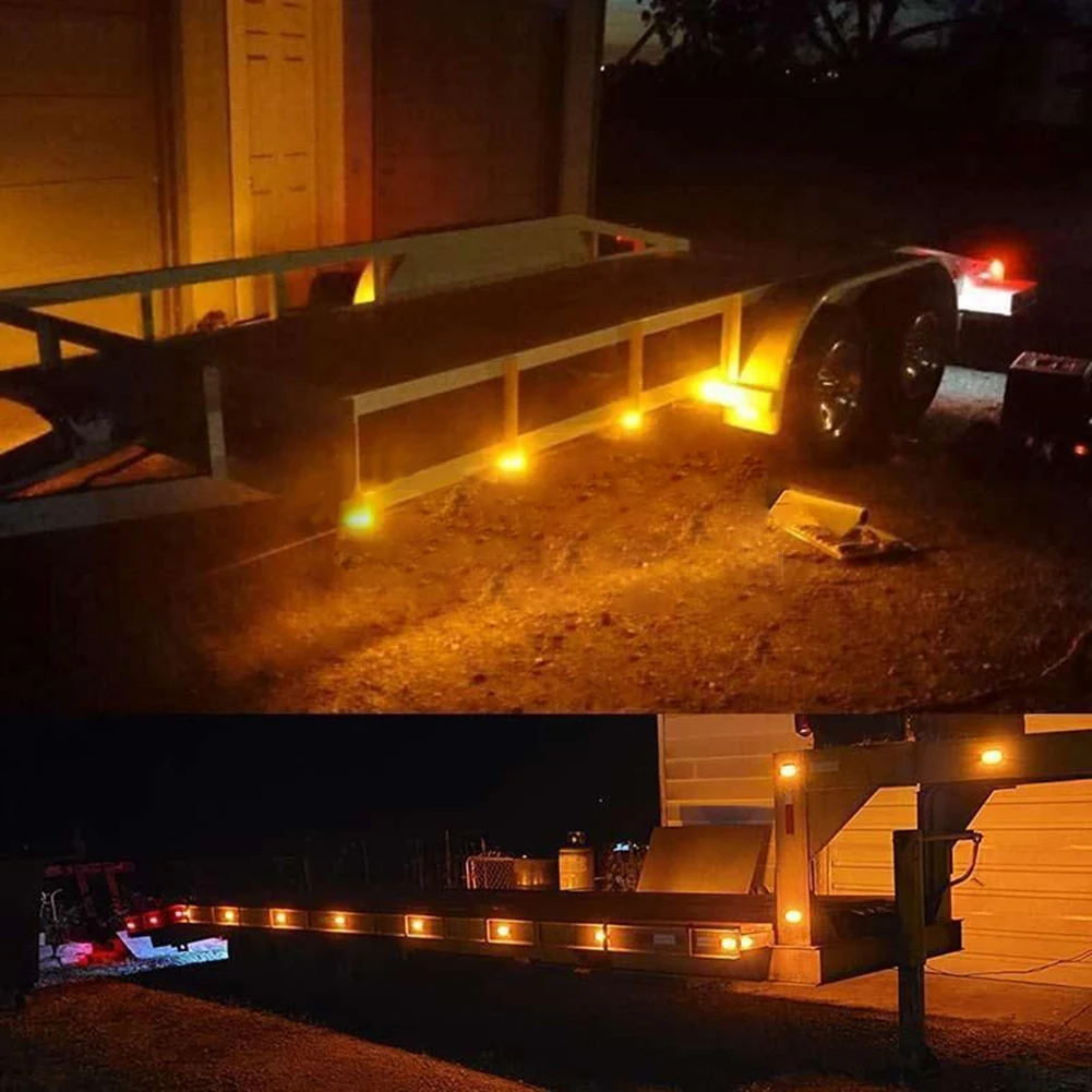 

2pcs Amber Turn Signal Lamp 12V 24V 18 LED DRL Side Marker Light Truck Trailer Indicator Clearance Lamp Tail Rear Lights