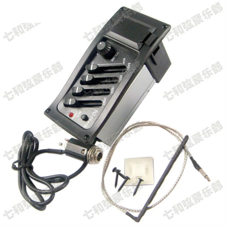 

Professional 4 Band Acoustic Guitar Preamp Amplifier EQ 7545R Pickup 6.5MM Output Acoustic Guitar Acceseories Drop Shipping