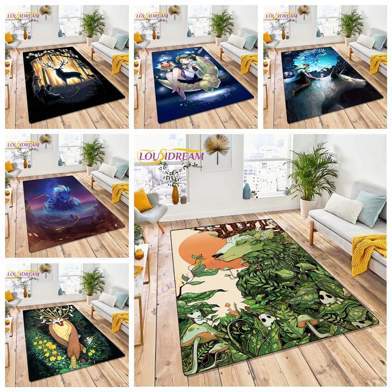 Ковер Princess Mononoke из японского аниме Nightwalker для гостиной с лесными духами и мультфильмов для детей.
