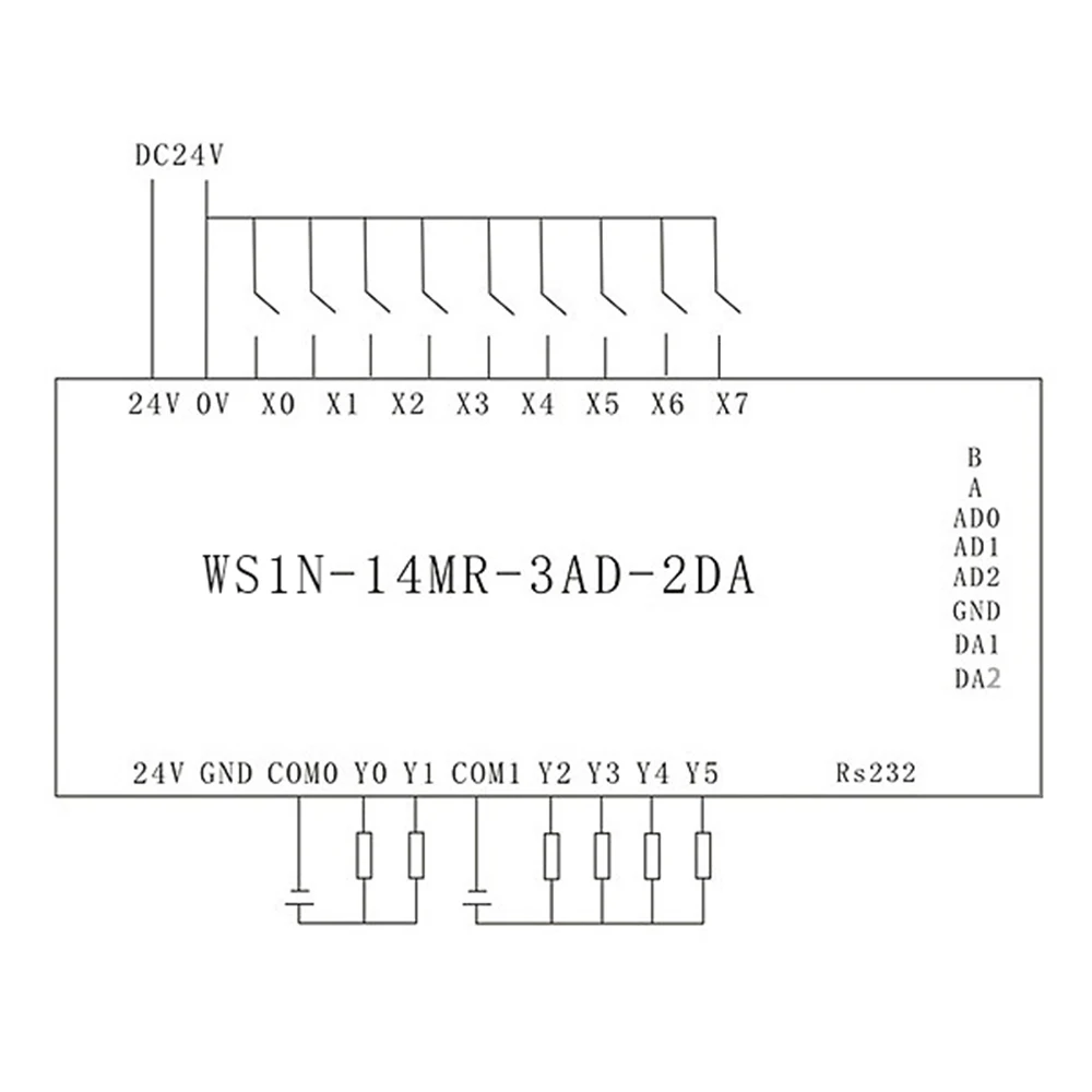 FX1N-14MR DC24V плата реле мощности 8 в 6 out аналоговый выход 2DA 0-10V Modbus включена - купить по