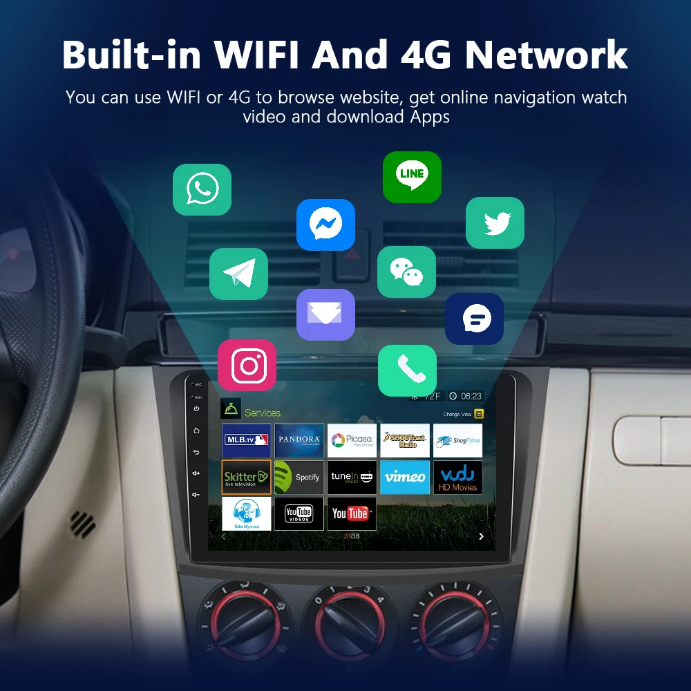 4G Carplay Auto For Mazda 3 2004 - 2013 Android 10 скачать радио мультимедийный проигрыватель 2 din GPS