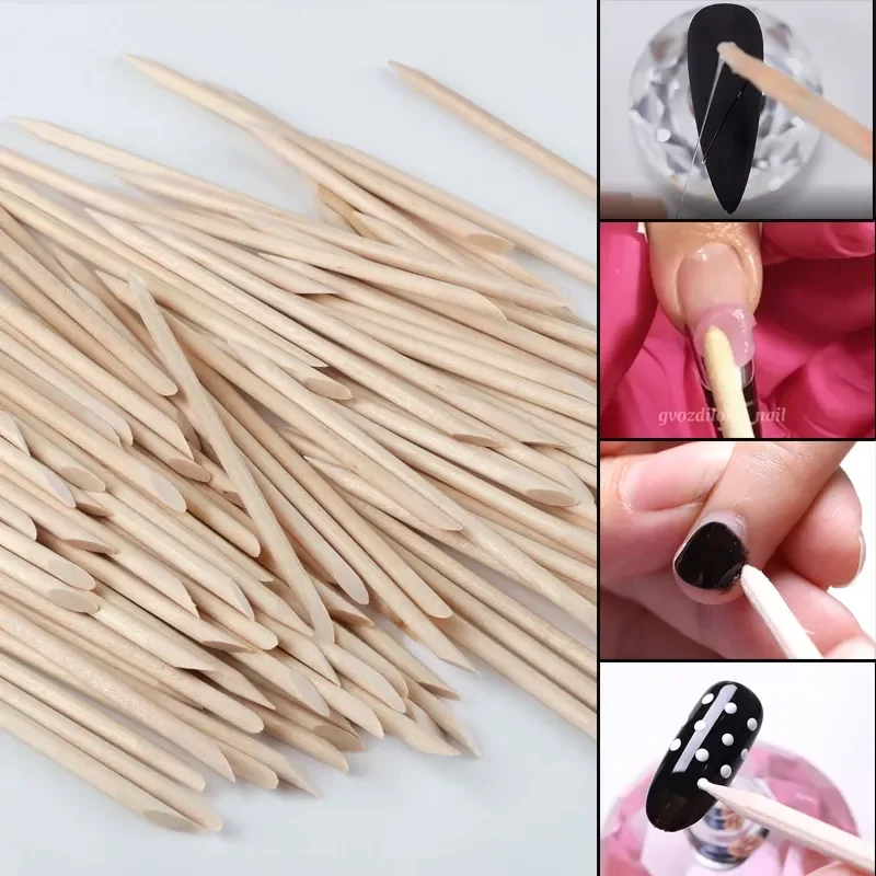

NEW2023 Wood Sticks for Acrylic Nails Extension Cuticle Pusher Cuticle Remove Tool Forks for Nails Manicures Dotting Tools