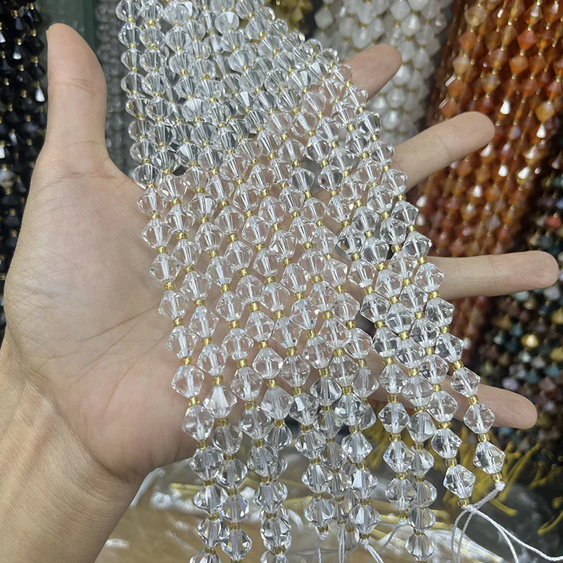 Натуральный черный рутилированный 8 мм граненый белый кристалл свободные бусины