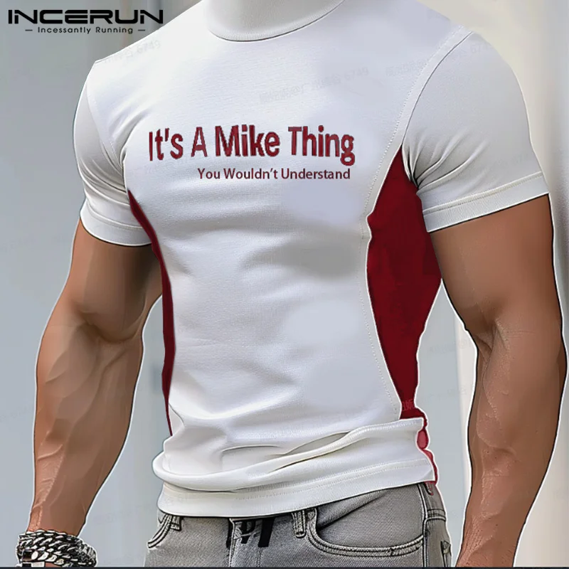 INCERUN мужские футболки в европейском американском стиле с коротким рукавом