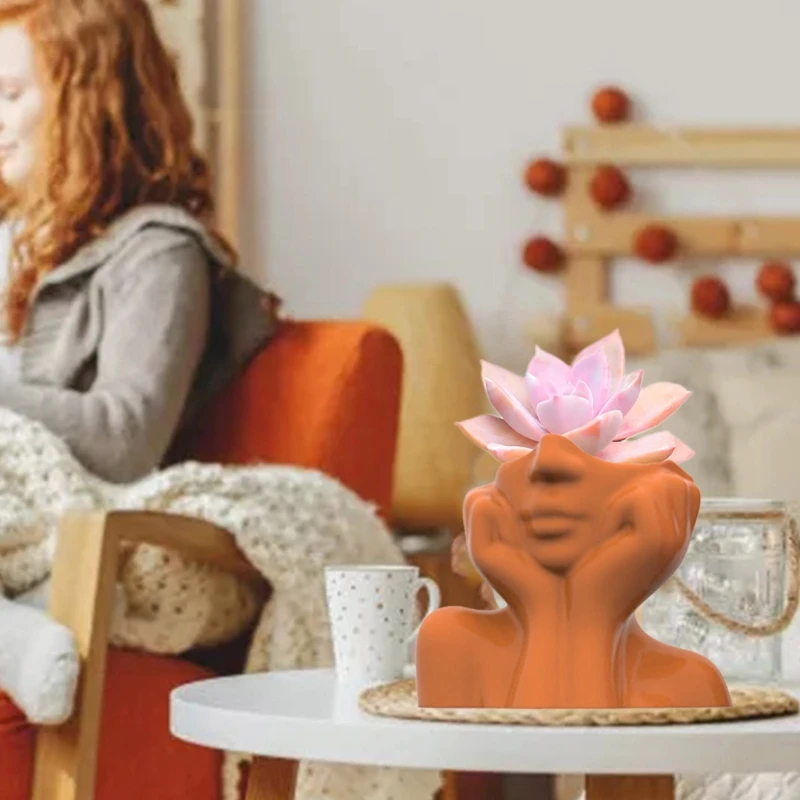 

Succulents Flower Pot Resin Silicone Mold Suitable for Diy Garden Concrete Flower Pot Candle Holder Crafts Home Decor